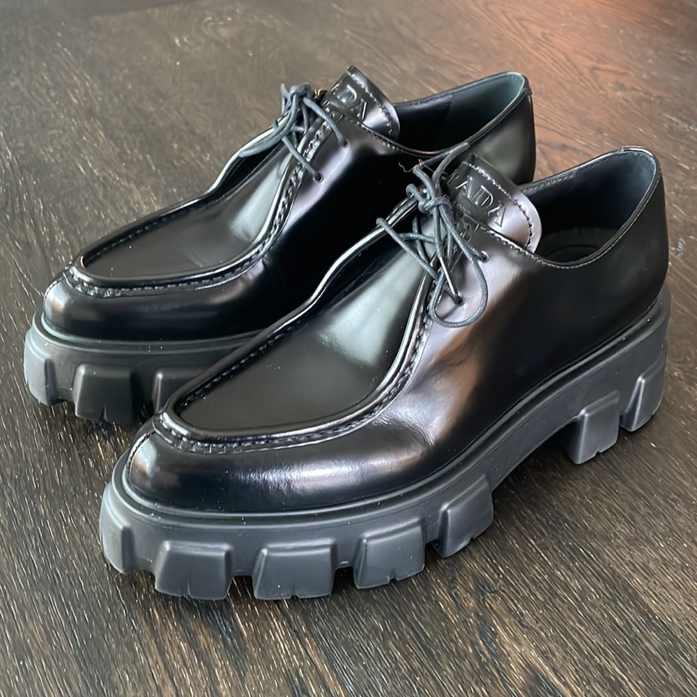 Prada Monolith Brushed Leather Oxford